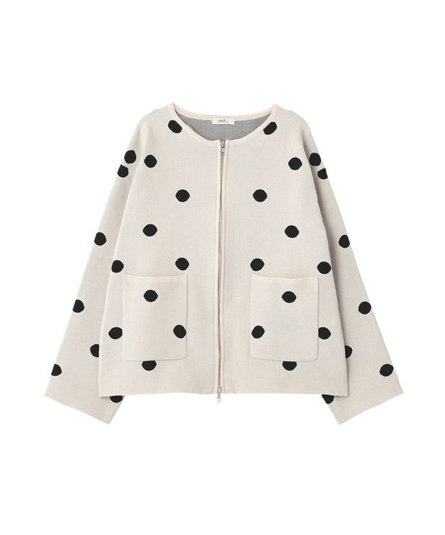 earth music&ecology 【予約】ダブルジップドットカーディガン ドット