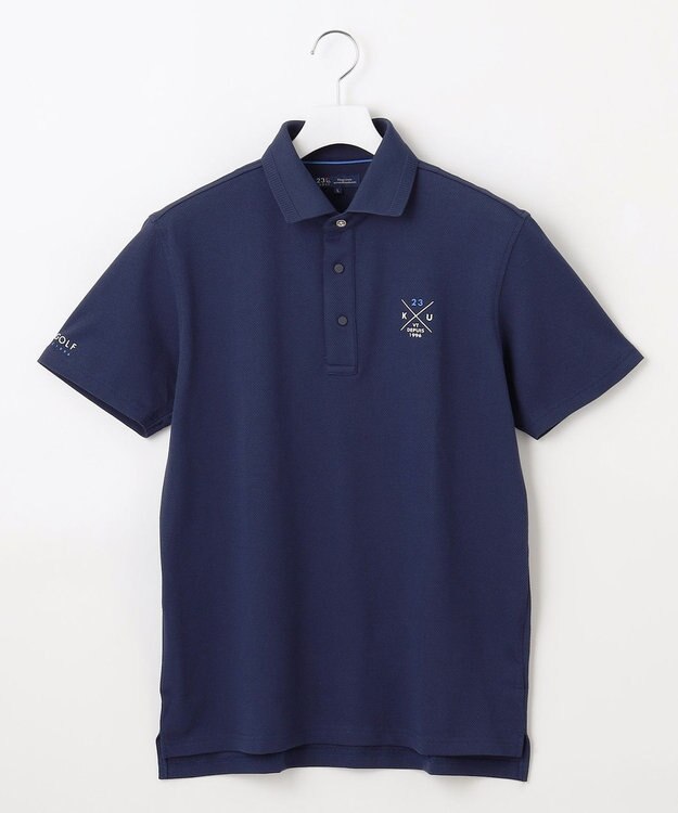 23区GOLF 【MEN】【吸水速乾/UVカット】ハニカムカノコ半袖ポロシャツ ネイビー系