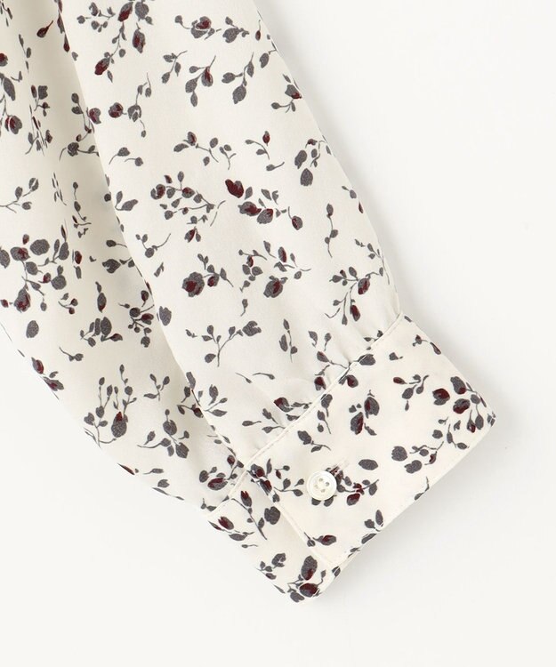 J.PRESS LADIES L 【洗える】ピーチサテン フラワープリント ボウタイ ブラウス アイボリー系5