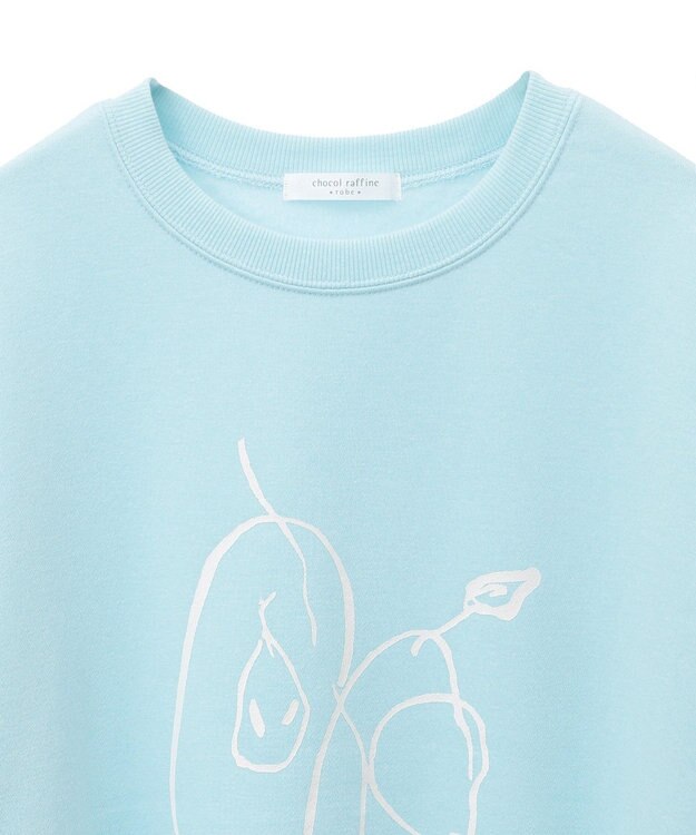 Green Parks 手書きプリントスウェット Sax