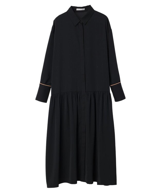 Green Parks armonia．配色シャツワンピース Black