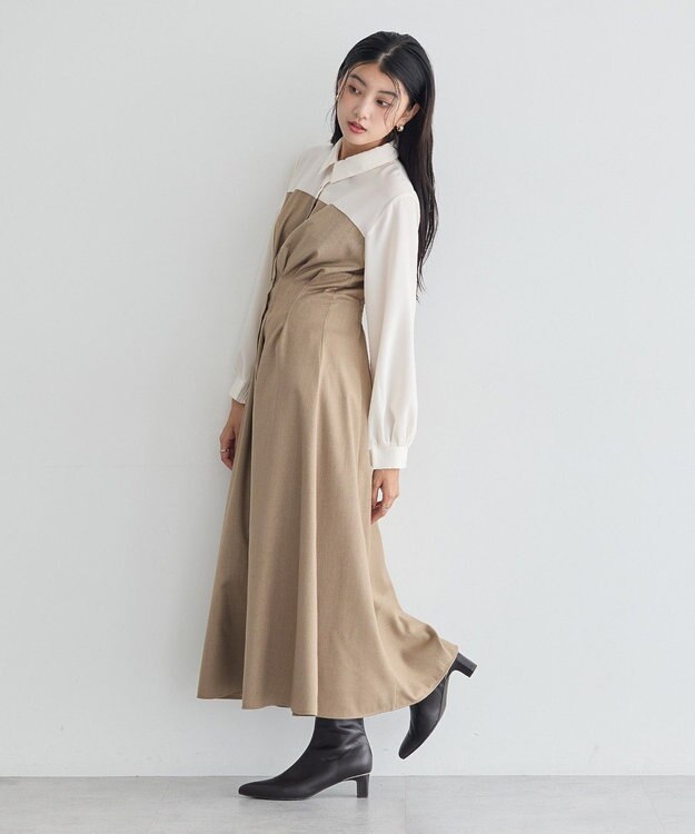 YECCA VECCA ベアドッキングワンピース Beige