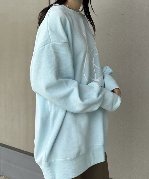 Green Parks 手書きプリントスウェット Sax