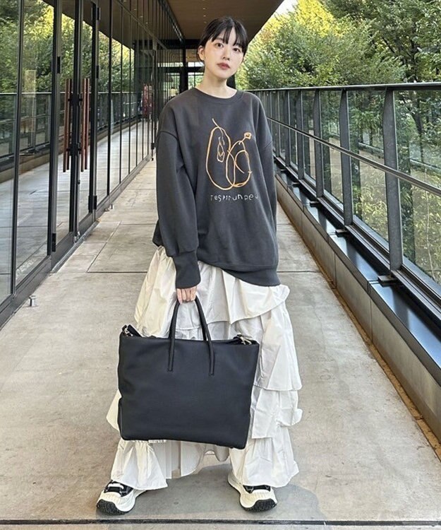 Green Parks 手書きプリントスウェット Charcoal Gray