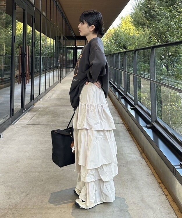 Green Parks 手書きプリントスウェット Charcoal Gray