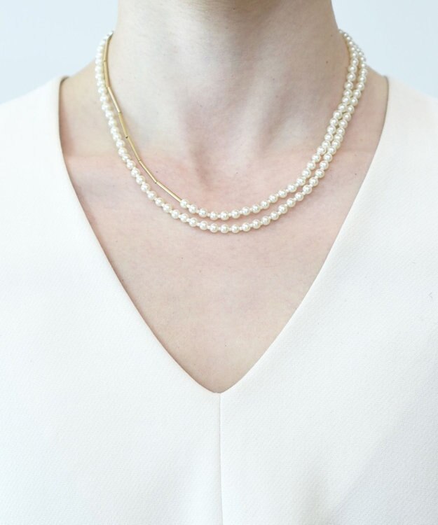 monshiro 【2WAY】ユキヤナギロング ネックレス ホワイト×ゴールド