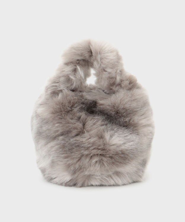 GRACE CONTINENTAL a point etcフェイクファーミニバッグ ライトグレー