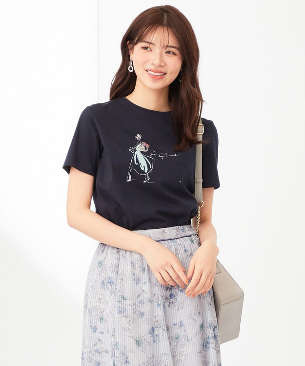 ANY SIS 【JIJI × any SiS】イラスト Tシャツ ネイビー