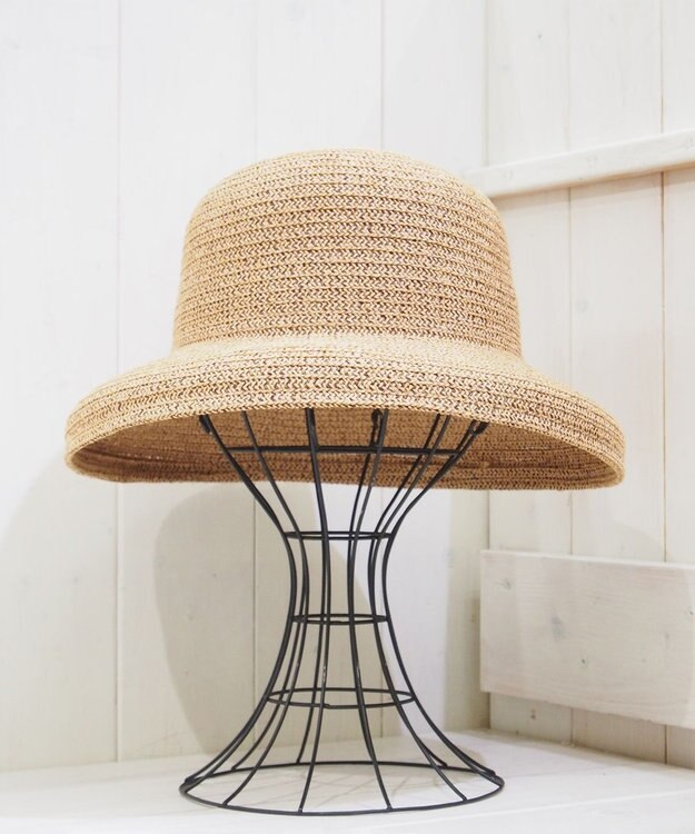 石田製帽 美濃和紙xコットンブレード　ウォッシャブルカサブランカ ベージュミックス