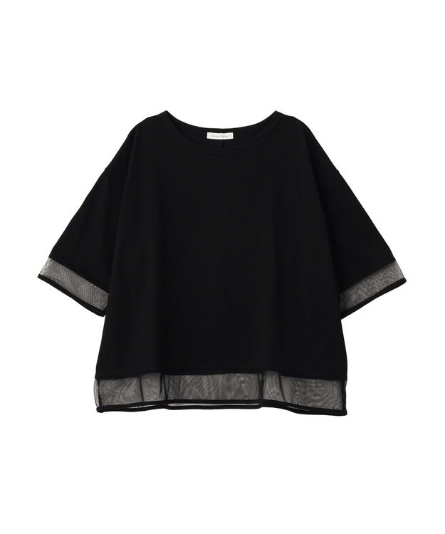 Green Parks 【適ON】遮熱チュールドッキングプルオーバー Black