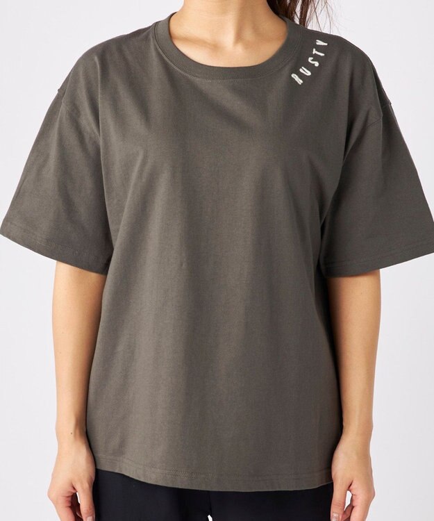 OP／FILA 【RUSTY】ニコちゃん×刺しゅう半袖Tシャツ チャコールグレー