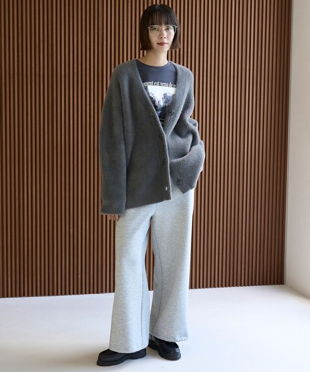 UNFILO L 【野呂佳代さん着用】BEAUTY FORM JERSEY イージーパンツ グレー