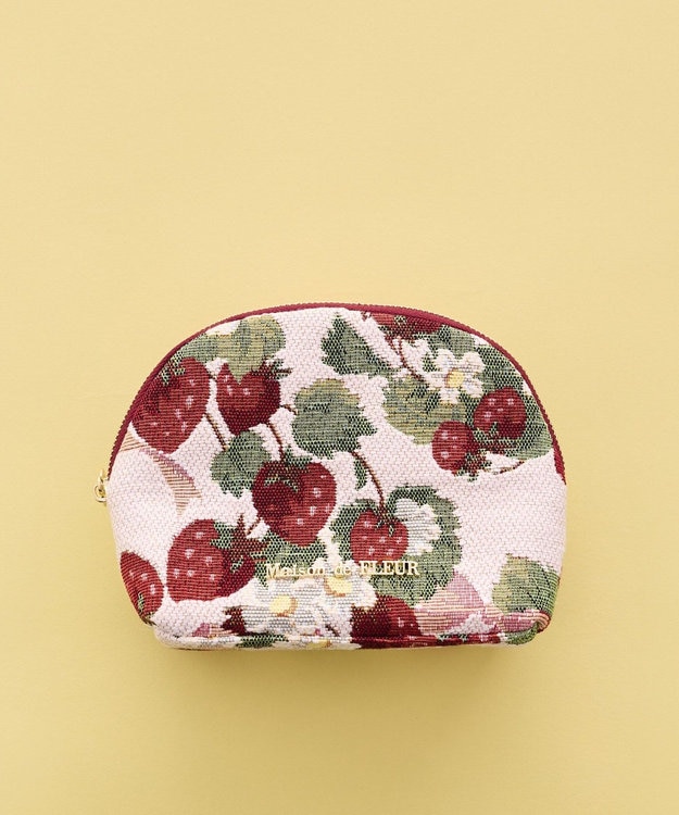 Maison de FLEUR いちごゴブランポーチ Red