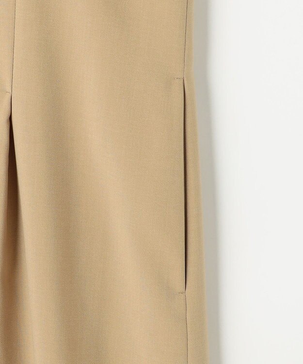 自由区 【ベルト付き】ウーステッドライク ワンピース ベージュ