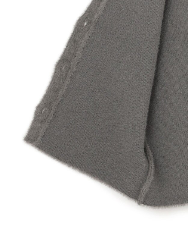 UNFILO L ナイロンシャギー カーディガン ベスト チャコール