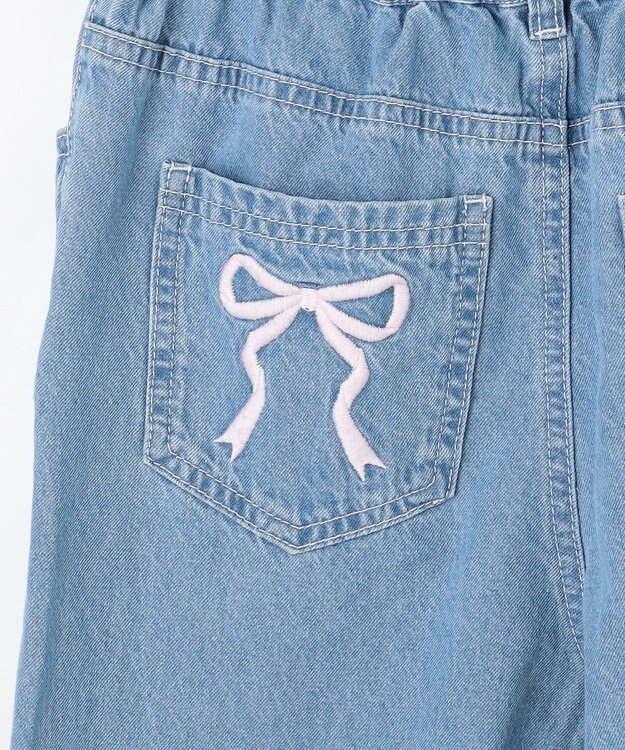 ANY KIDS 【一部店舗/WEB先行販売アイテム】【洗濯機可能】刺繍 ワイドデニムパンツ インディゴ