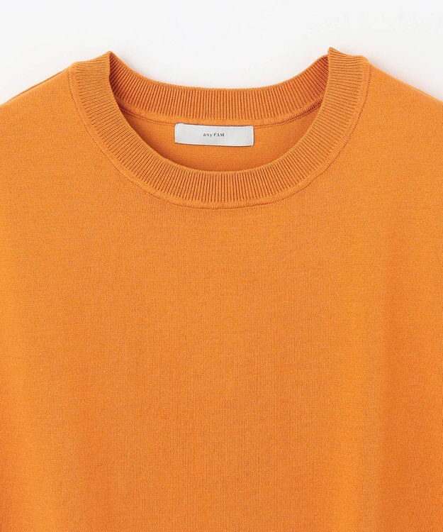 ANY 【洗濯機可】フレンチスリーブニットプルオーバー オレンジ