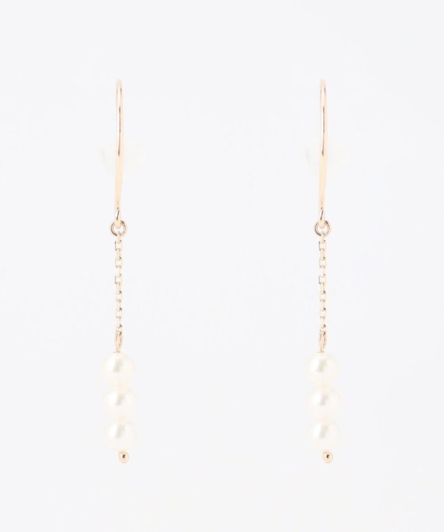 TOCCA 【WEB限定】FRILL PEARL SWING PIERCED EARRINGS K10ゴールド 淡水パールピアス ピンクゴールド系