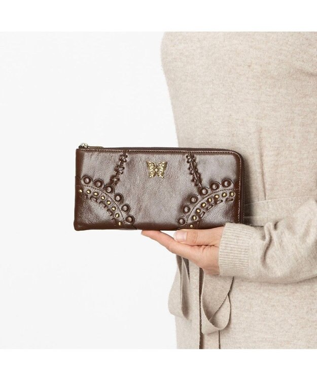 ANNA SUI マチルダ 薄マチ長財布 ブラウン