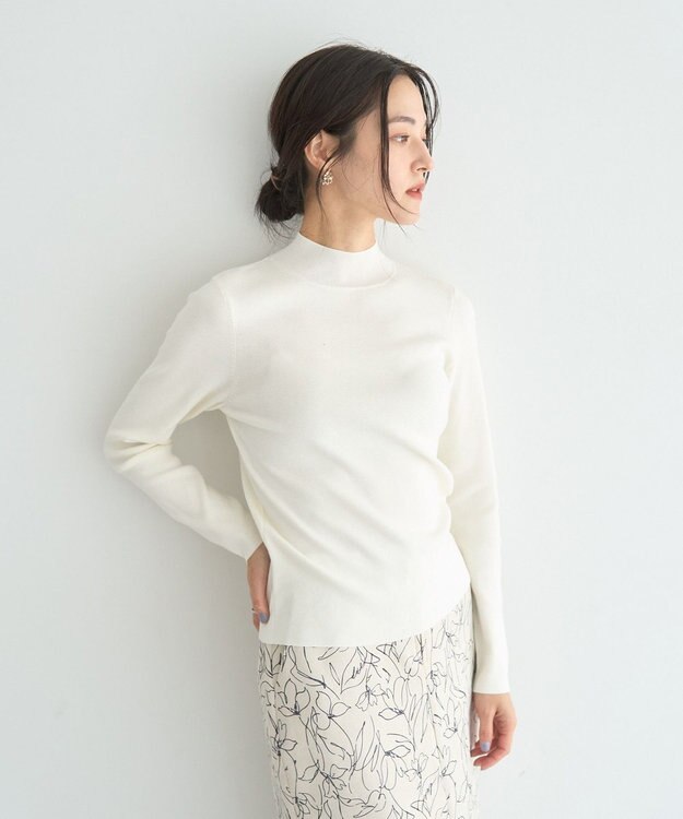 YECCA VECCA ハイネックリブニット Ivory