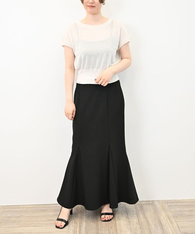 TOQUE 25SS新作〈大草直子さんアドバイザー〉シルク×コットンニットフレンチスリーブ ホワイト