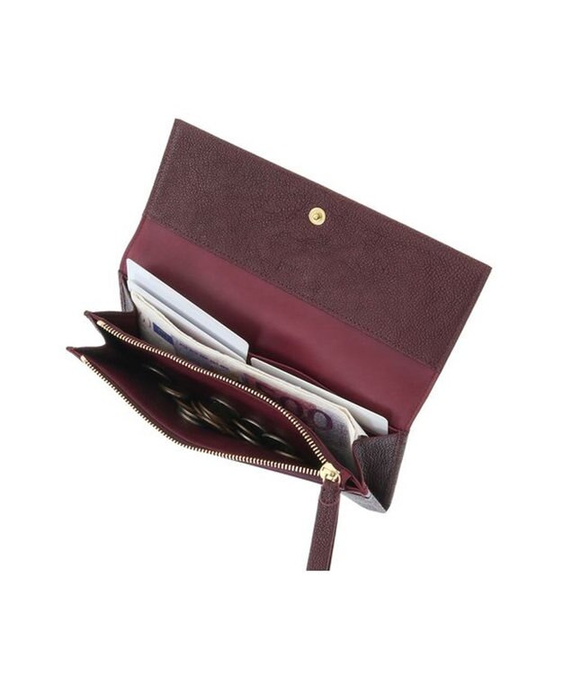 genten 【新色】フレスコ フラップ長財布 カシス