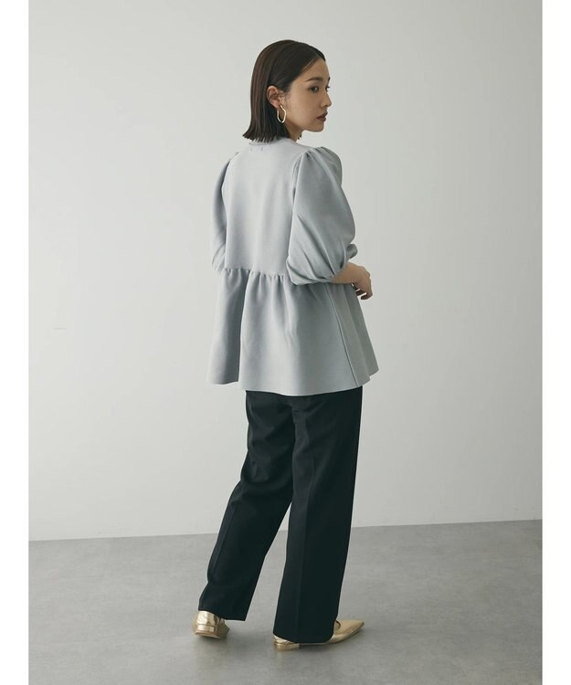 Green Parks armonia. ウエストギャザー袖ボリュームニット Gray