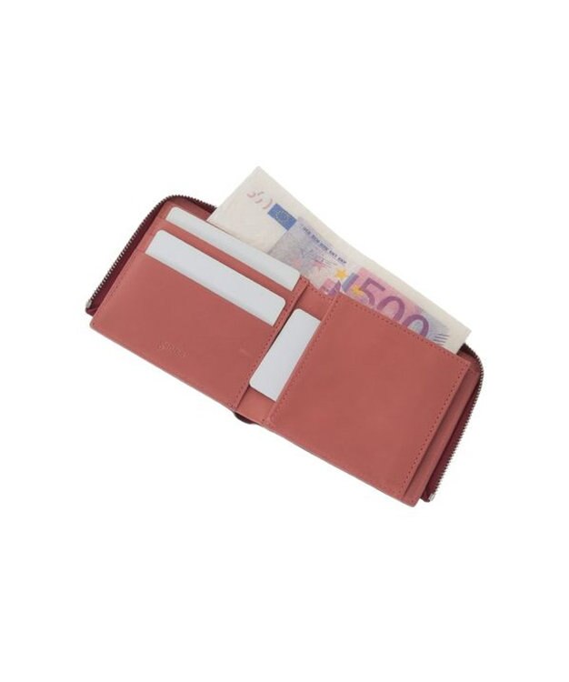 genten カレイド 外ファスナー2つ折り財布 ワイン