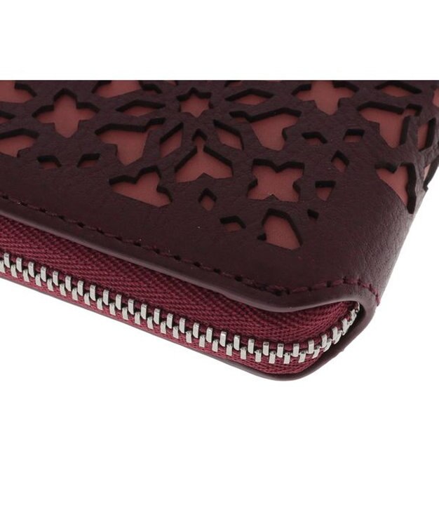 genten カレイド 外ファスナー2つ折り財布 ワイン
