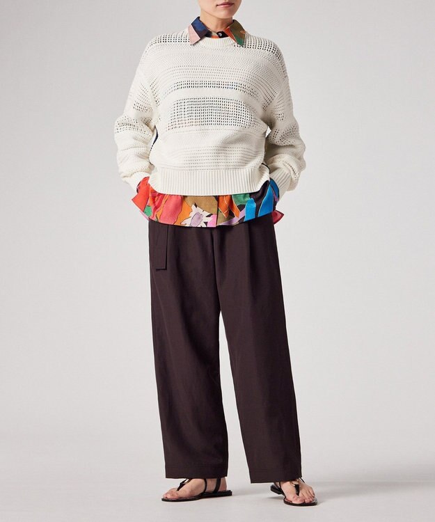 Paul Smith ミックスパターン クルーネックニット ホワイト