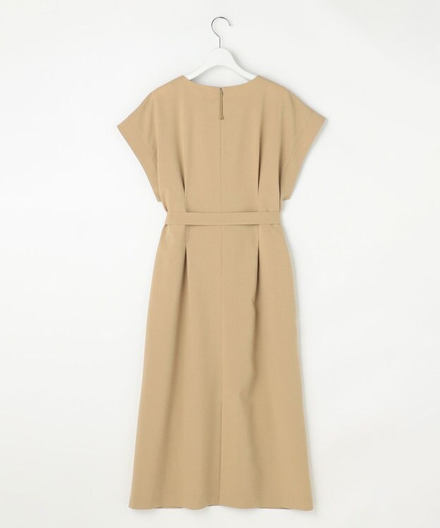 自由区 【ベルト付き】ウーステッドライク ワンピース ベージュ