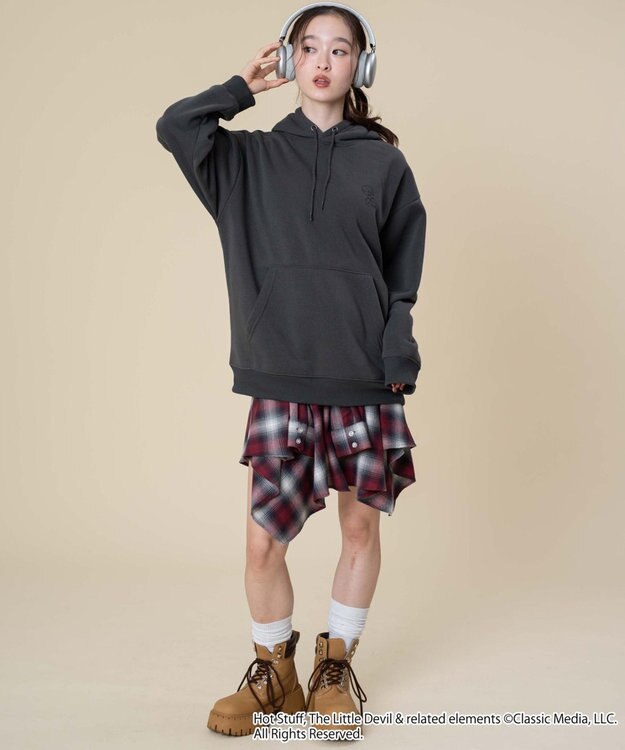 WEGO 【ユニセックス着用ITEM/裏起毛】HOTSTUFFグラフィックプルオーバー スミクロ