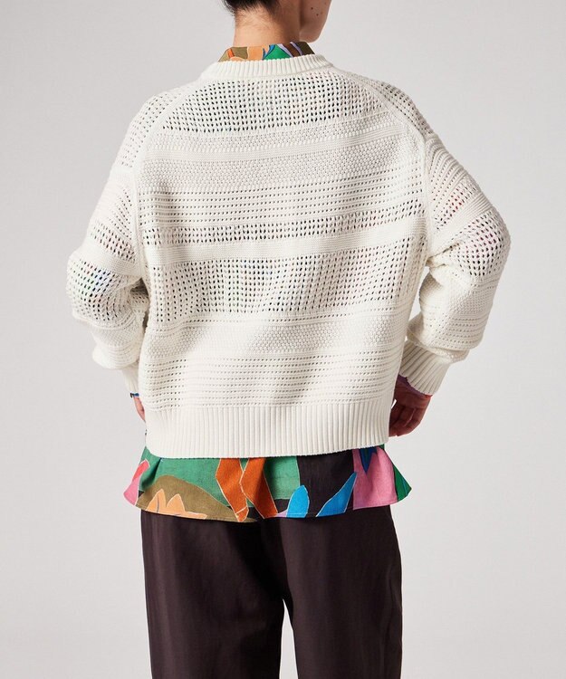 Paul Smith ミックスパターン クルーネックニット ホワイト