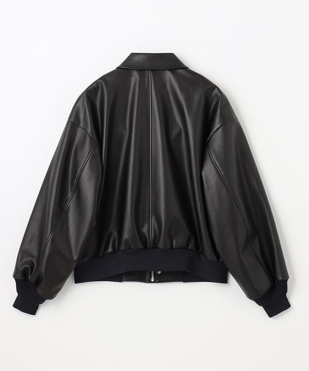 NAVE 【Nave】フェイクラムスキン ブルゾン ブラック系