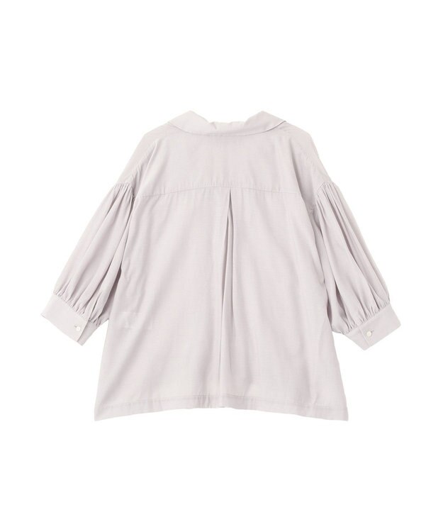 Green Parks 接触冷感シルキータッチローンオープンカラーシャツ Gray Beige