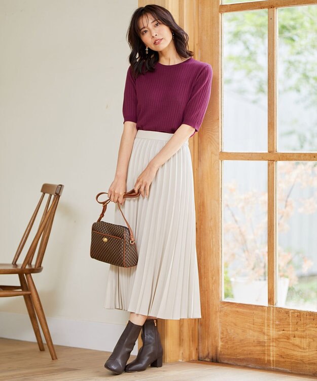 ANY 【14色展開/洗える】ウーリッシュ プリーツスカート エクリュ