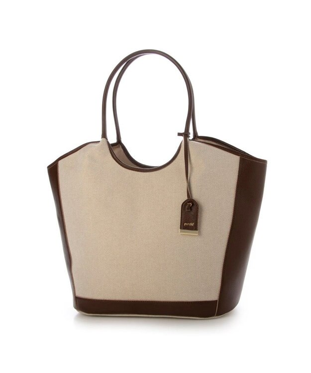 UNBILLION ペルケ perche / キャンバス・牛革トリミングトート ブラウン