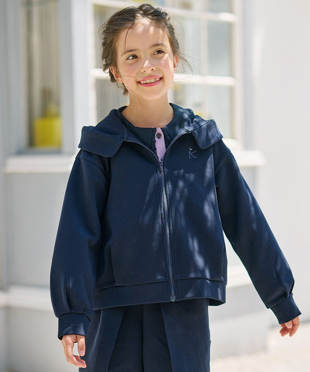 組曲 KIDS 【110-140㎝】ダンボールニット パーカー ネイビー系