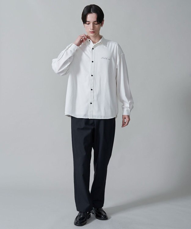 WEGO アムンゼンワンポイントBIGシャツ（LS） ホワイト