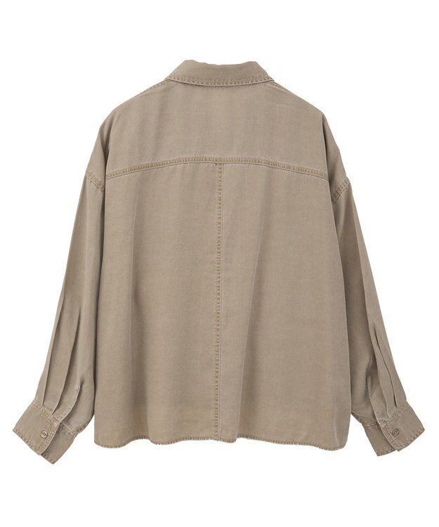 Green Parks 裾フリンジウ゛ィンテージ風シャツ Brown