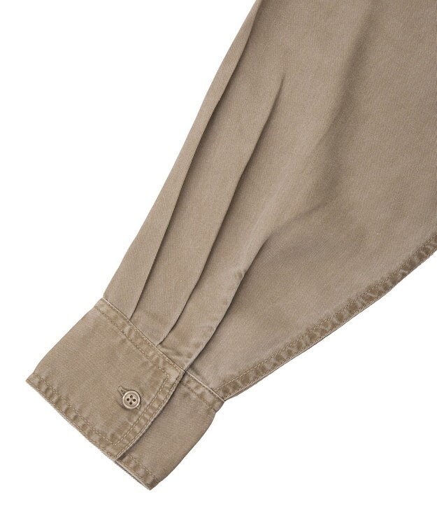 Green Parks 裾フリンジウ゛ィンテージ風シャツ Brown