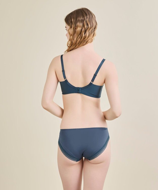 une nana cool さあわたし レース 脇高ブラジャー MADE WITH LIBERTY FABRIC ブルーグリーン