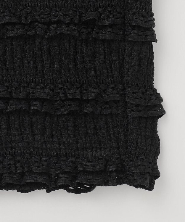 Feroux 【洗える】カットフリルＩラインスカート ブラック系