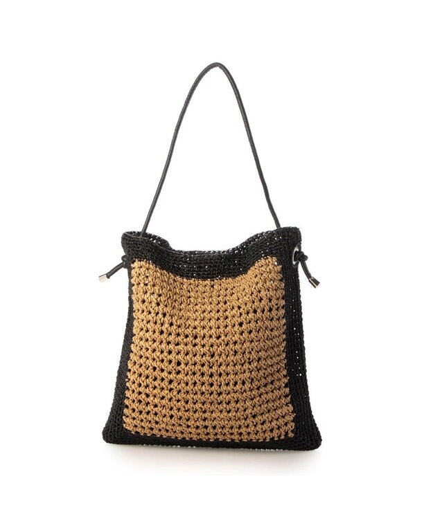 UNBILLION カシュカシュ cachecache / メタリックヤーンパネル編みトート ブラック