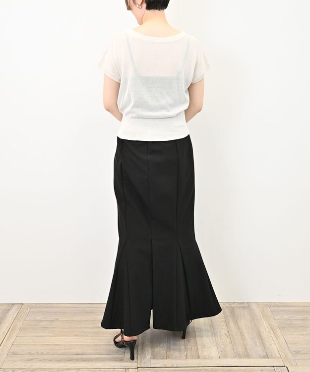 TOQUE 25SS新作〈大草直子さんアドバイザー〉シルク×コットンニットフレンチスリーブ ホワイト