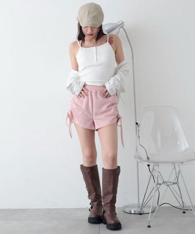 WEGO ヘンリーデザインカップインキャミ ホワイト