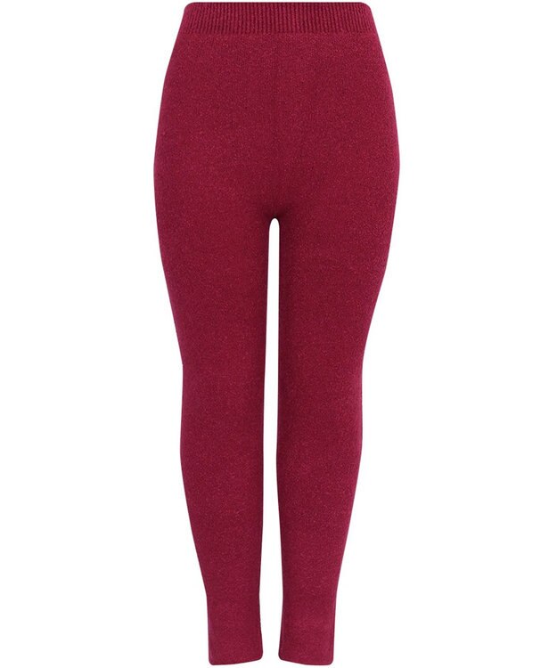 WACOAL あったかボトム 毛糸のパンツ ふんわりフィット 足首丈 レディース PPL757 /ワコール エンジ