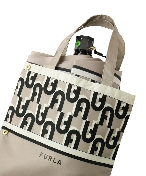 MOONBAT FURLA 傘袋 折りたたみ傘用 アーチロゴ／内側吸水生地 ベージュ
