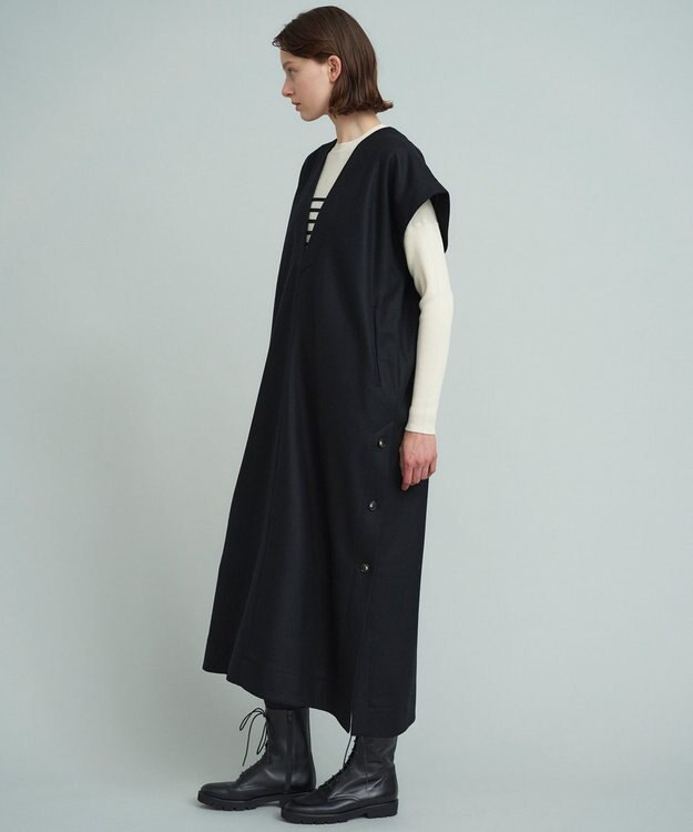 23区 【SACRA】ハイカウントメルトン ワンピース ブラック系