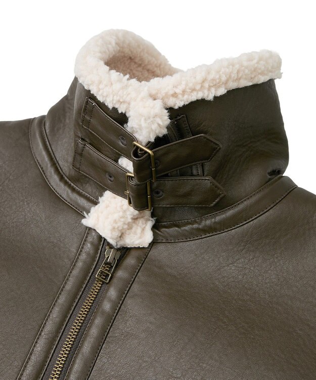 AMERICAN HOLIC ボアフェイクレザーブルゾン Dark Brown